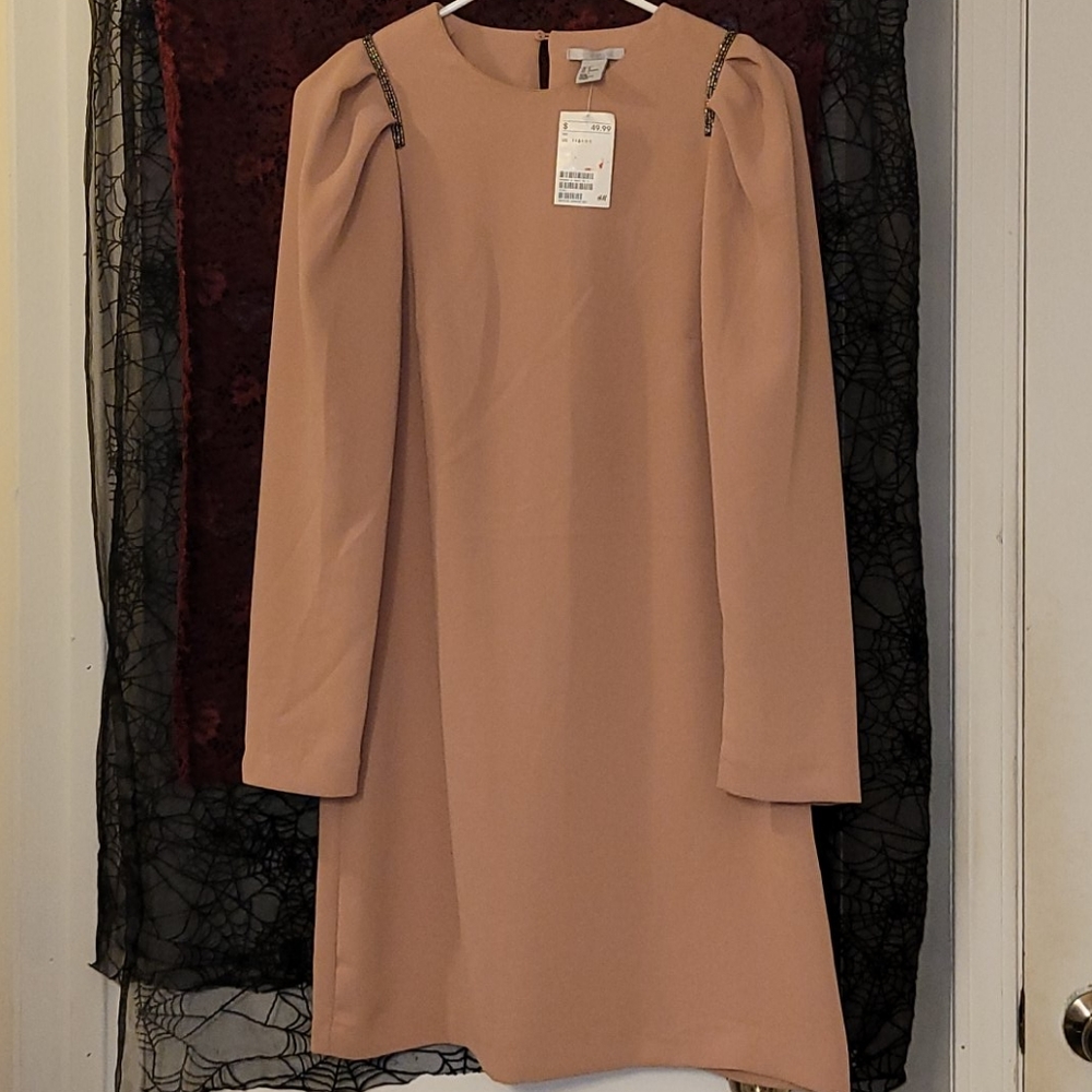 Powder pink H&M puff sleeve dress w/ tags